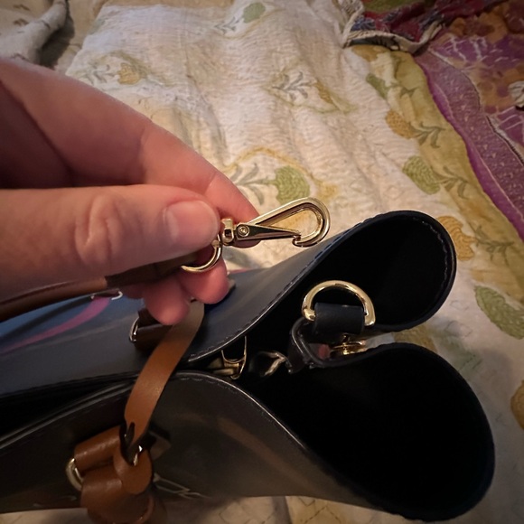 Lauren Ralph Lauren Leather Blue and Red Women's Bag - Picture 13 of 16